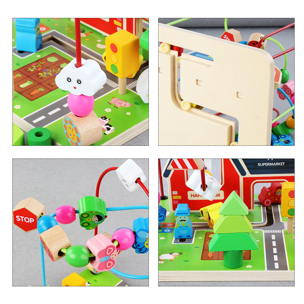 large wooden bead maze