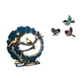 thumbnail image 6 of 4 Pieces Wooden Bird Wall Art Figurine Knick Knack Resin Sculpture Compact Modern for Home Garden, 6 of 8