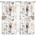 thumbnail image 2 of Coffee Curtains for Kitchen, Farmhouse Coffee Time Vintage Retro Watercolor Latte Tea Cup Country Cottage Rustic Small Kitchen Curtains for Bedroom Cafe Living Room Bathroom 2 Panels, 42"x54" Inch, 2 of 5