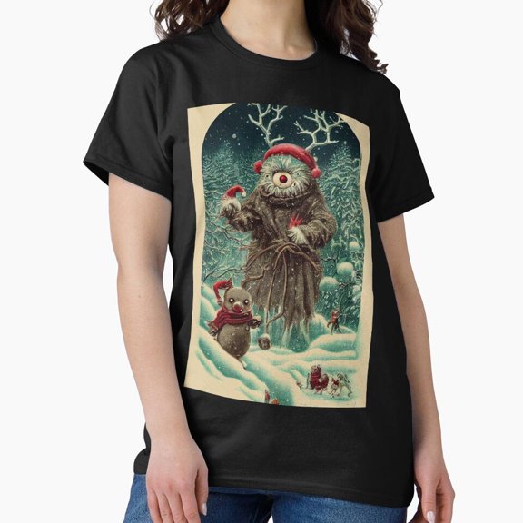 A Vintage Christmas Monster Funny Holiday Krampus Retro Design G12112 Unisex T-Shirt, Up to Size 5XL