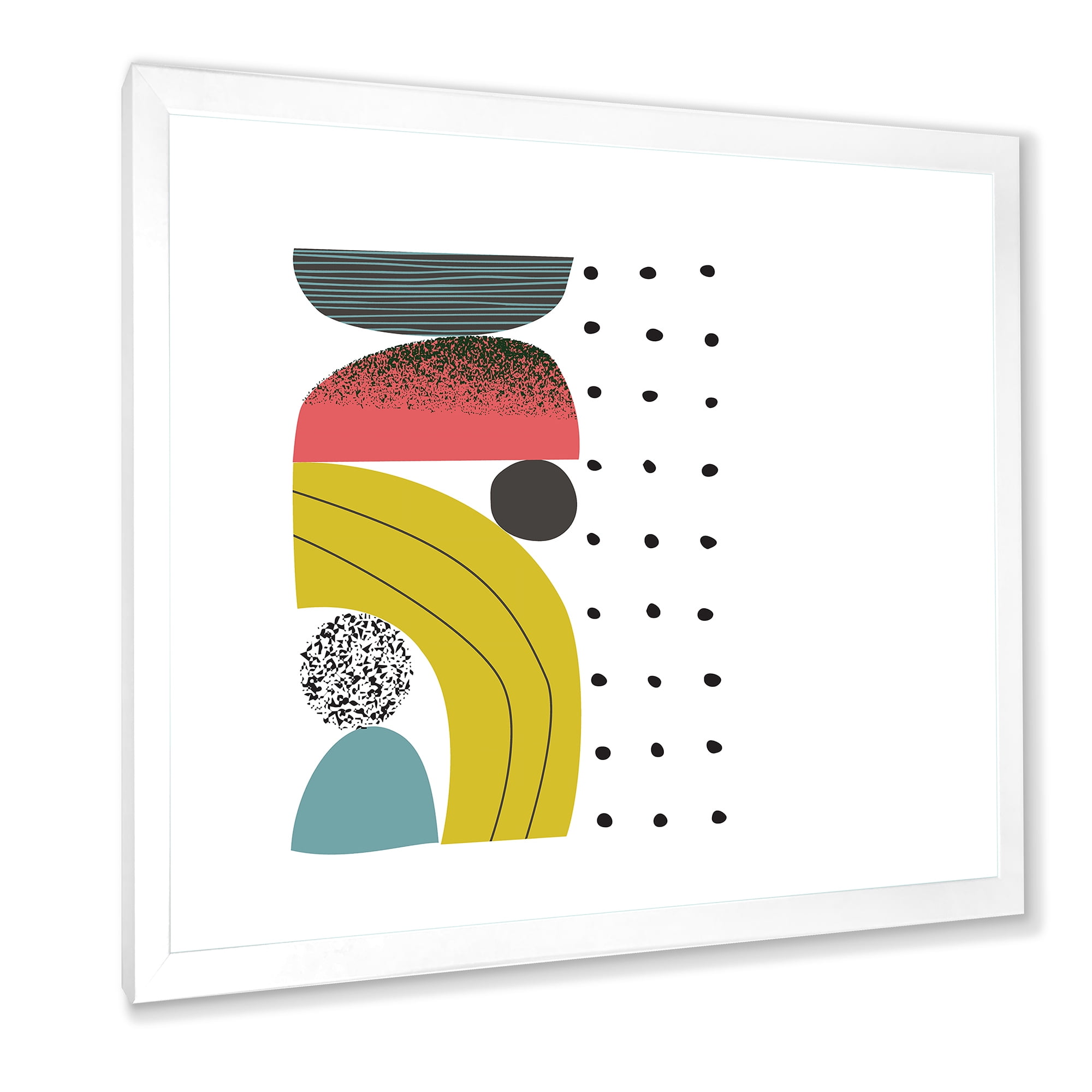 Designart 'Abstract Colorful Geometric Art Collage I' Modern Framed Art Print