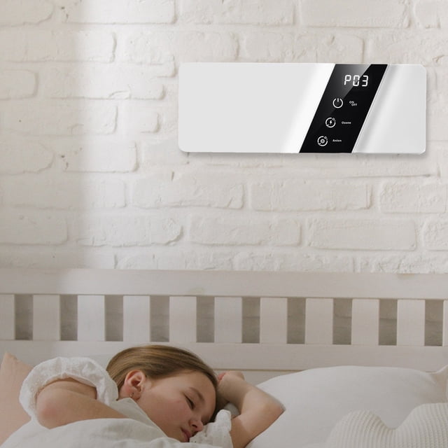 Xihbxyly Purificador de Aire Blanco, con Eliminación Inteligente de Olores, Elimina El Humo de Metano y El Ozono, Olores de Mascotas, Ideal para Oficina y Hogar, Montaje En Pared, Alimentación Usb, T