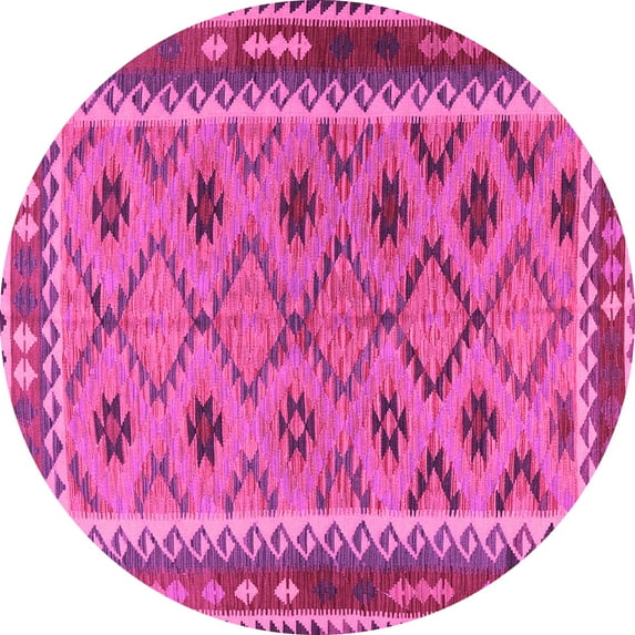 Ahgly Company Indoor Round Southwestern Pink Country Area Rugs, 5' Round