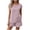Pink, variant on Zynoxe Womens Two Piece Matching Sets Summer Short Sleeve Top and Shorts Short Sets Cotton Linen Lounge Outfits for HomewearLight BlueS