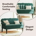 thumbnail image 6 of vidaXL 47” W Small Loveseat, Velvet Chesterfield Sofa, 2 Seater Couch for Living Room, Dark Green, 6 of 9