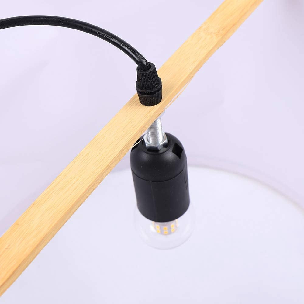 FETCOI, Antique Lantern Pendant Lighting Rattan Single Light Weaving Natural Wooden Ceiling Hanging Fixture 15.7"(40CM)