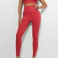 thumbnail image 2 of High Waisted Leggings for Women Buttery Smooth & Soft Women's Leggings Solid Yoga Red M, 2 of 5