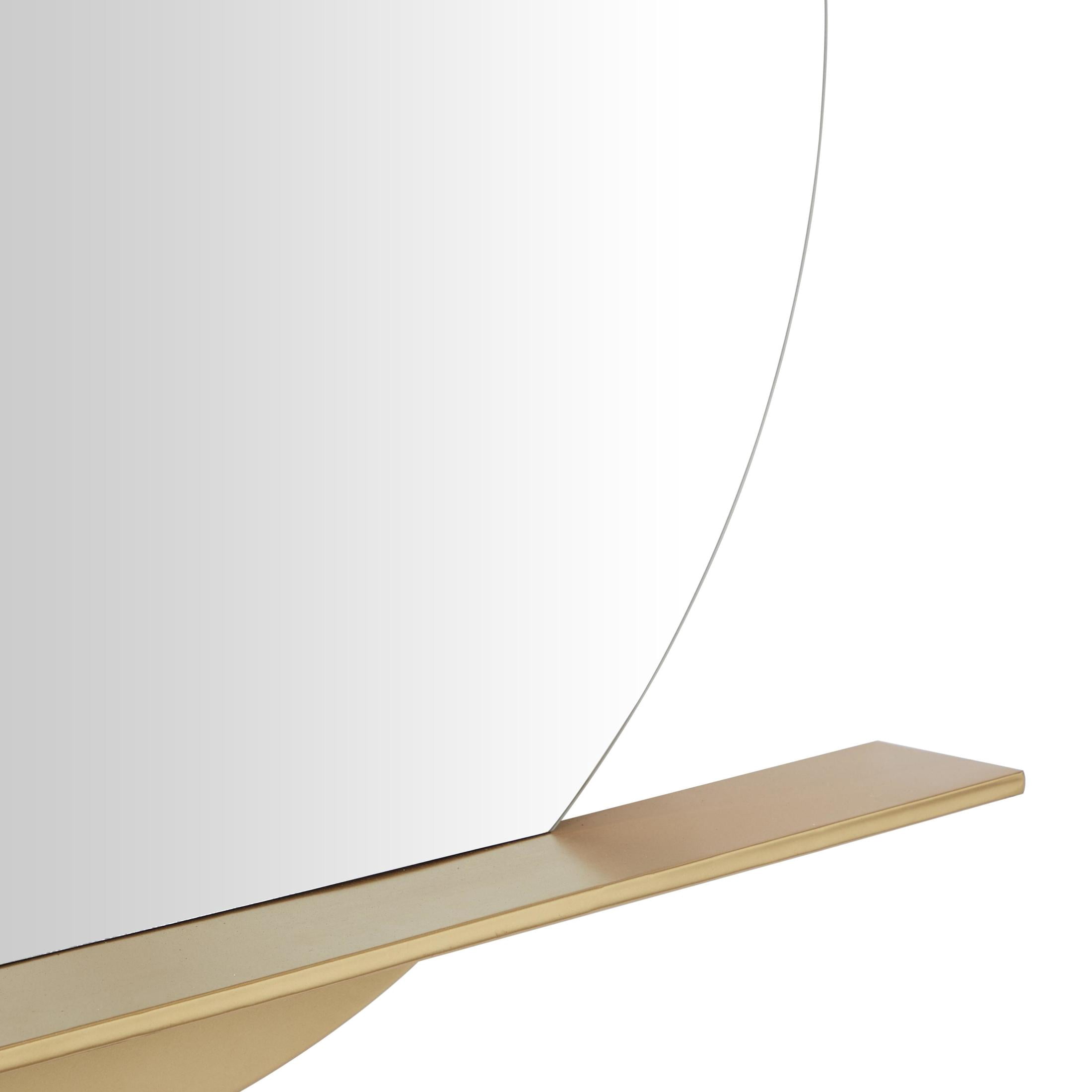 CosmoLiving by Cosmopolitan 44" x 36" Gold 1 Shelf Wall Mirror
