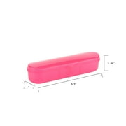 Your Zone Pink 4 Count Plastic Utensil Set with Fork, Spoon, Knife and Travel Container