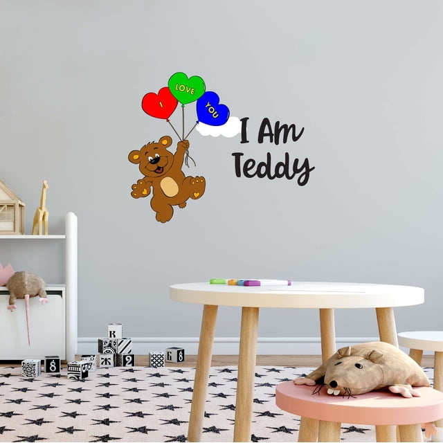 Teddy Bear I Am, You Can Do Anything Mother Mom Mommy YaYa Nana Girls Love Beautiful Crown Prince Unicorns Royalty Sweet Dreams Decorating Holiday Gift Ideas Wall Decal Sticker - Size: 20 In X 16 In