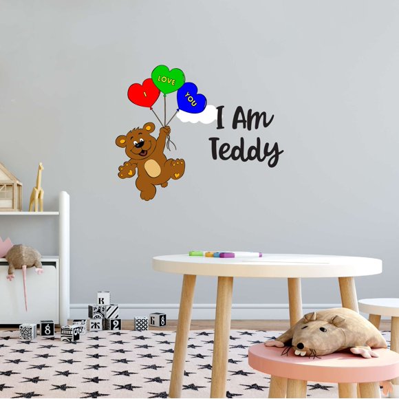 Teddy Bear I Am, You Can Do Anything Mother Mom Mommy YaYa Nana Girls Love Beautiful Crown Prince Unicorns Royalty Sweet Dreams Decorating Holiday Gift Ideas Wall Decal Sticker - Size: 30 In X 24 In