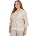 thumbnail image 3 of Alfred Dunner Womens Plus-Size Floral Lace Woven Trim Top With Necklace, 3 of 4