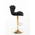 thumbnail image 3 of Mid Century Modern Swivel Bar Stools Set of 2, Velvet Upholstered Barstools with Ergonomic Backrest and Golden Base, Adjustable Counter Height Bar Chairs, for Home Pub Kitchen Island, black, 3 of 9