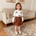 thumbnail image 2 of Gaexia Girls Fall Outfits Size 10-12 ,And Cool Girls Outfits Two Piece Bow Knit Top With Skirt Fashion Toddler Girl For And Fall, 2 of 7