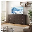 thumbnail image 2 of 6 Wood Drawers Dresser for Bedroom, Double Dresser for TV up to 65 inch, TV Stand Storage Chest of Drawers for Living Room Hallway Entryway (Brown), 2 of 4
