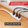 thumbnail image 4 of Iron Forge Cable 6 Ft Flat Plug Extension Cord 3 Outlets, 2 Pack, Power Strip Low Profile Extension Cord 6 Foot with Multiple Outlets & 45¡ Angled Flat Plug, 16/3 White, SJT, 4 of 7