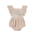 thumbnail image 3 of Sinhoon Newborn Baby Girls Summer Floral Embroidered Ruffle Sleeve Romper Bodysuit 0-18 Months, 3 of 3