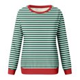 thumbnail image 4 of Mrat Long Sleeve Striped Shirts for Women Crew Neck Striped Tops Loose Fitting Casual T Shirts Trendy Lightweight Soft Tops Zip up Sweatshirts S-99 Red-a XXL, 4 of 5