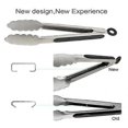 thumbnail image 1 of Stainless Steel Kitchen Tongs, 2 Pieces, Lockable Metal Tongs, Non-slip Handle, 1 of 3