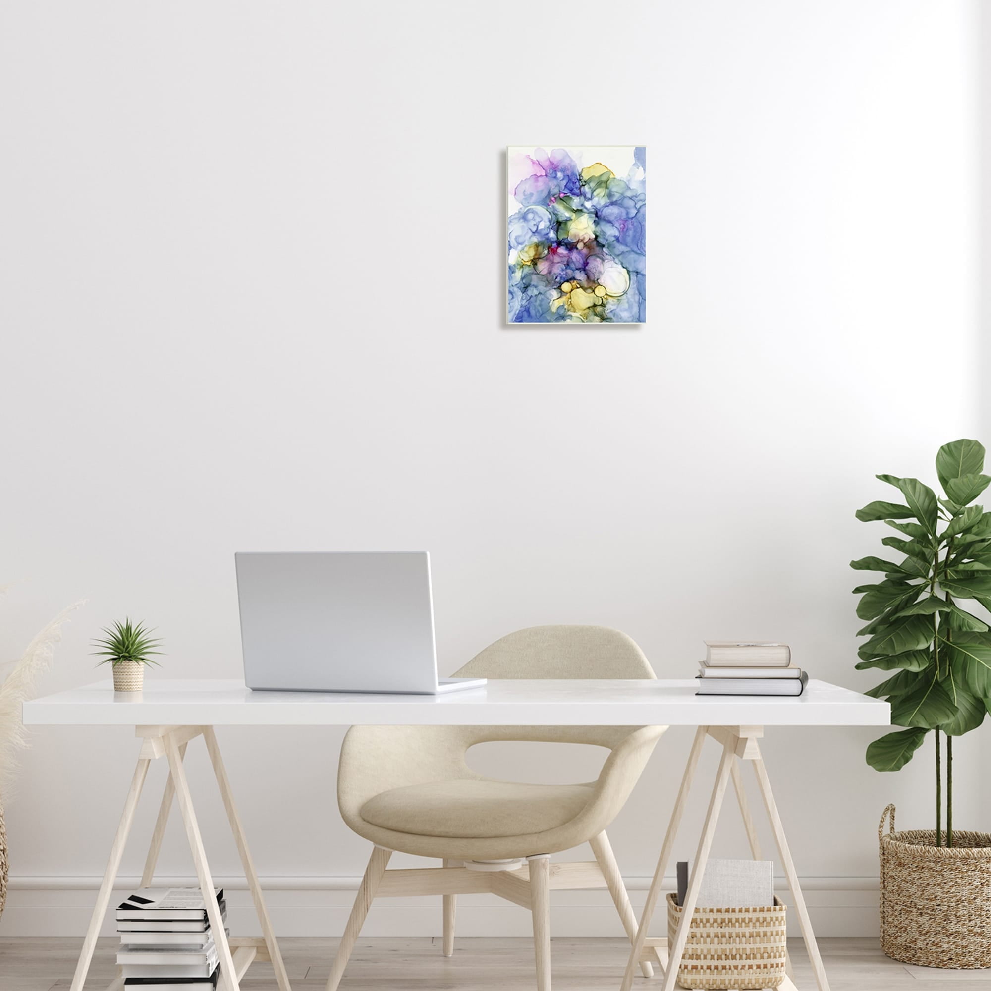 Stupell Industries Contemporary Bold Abstract Watercolor Painting Cool Tones, 10 x 15, Design by Kim Curinga