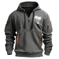 thumbnail image 2 of TMOYZQ Hoodies for Men Fall Winter Long Sleeve Quarter Zip Drawstring Hooded Sweatshirt Fashion Graphic Big and Tall Pullover Sweater with Mulit Pockets, 2 of 3