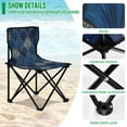 thumbnail image 4 of 600D Oxford Camping Chair Portable Foldable Chair Supports 220 lbs for Picnic, Fishing, Backpacking Dark Blue Fan-shaped Pattern, 4 of 8