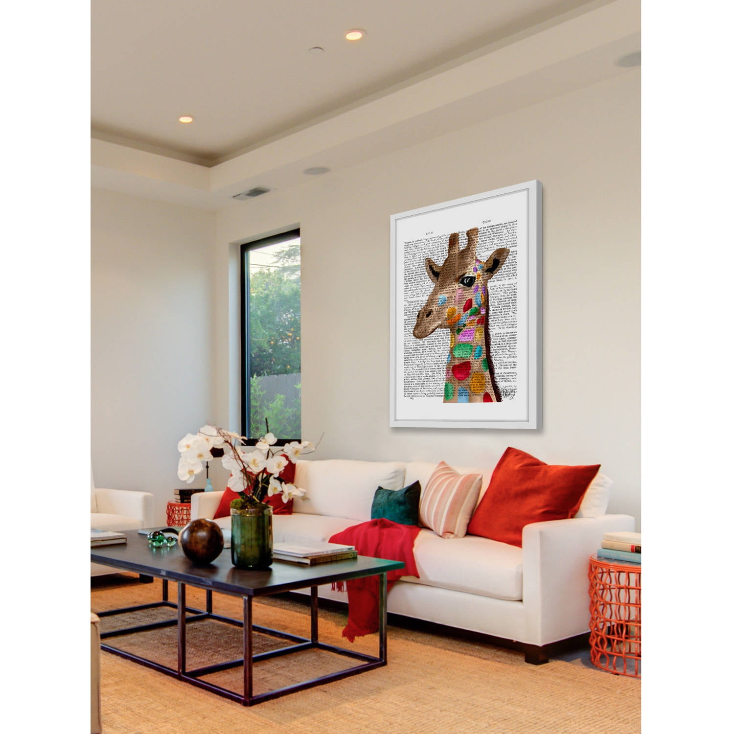 Marmont Hill "Multicoloured Giraffe" Framed Painting Print