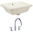 thumbnail image 1 of 18.25-in. W Rectangle Bathroom Undermount Sink Set In Biscuit - Chrome Hardware AI-22820, 1 of 9