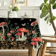 thumbnail image 3 of Mushroom Tablecloth 60x84 Inch Rectangular, Black Seasonal Vintage Washable Seasonal Table Cover for Party Picnic Dinner Decor, 3 of 6
