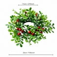 thumbnail image 3 of Christmas Candle Rings Wreath 2.95 Inner, Mini Xmas Greenery Wreath with Artificial Red Berries, Candle Ring Holder for Table Napkin Cup Decor, Holiday Home Kitchen Cabinet Centerpiece, 1 Pcs, 3 of 7