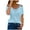 Blue, variant on VANLOFE Summer T-Shirts Blue Shirts for Women Fashion Women's Summer V-Neck Casual Lace Patchwork Solid Caims Blouse Top Gift for Mother