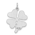 thumbnail image 3 of 925 Sterling Silver Solid Polished 4-Leaf Clover Disc Charm 27x18mm Wide Pendant Necklace for Women, 3 of 4