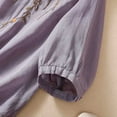 thumbnail image 5 of JGGSPWM Women Loose Cotton Linen Short Sleeve Mexican Embroidered Vintage Peasant Tops Summer Tees Shirts Blouses Purple M, 5 of 6
