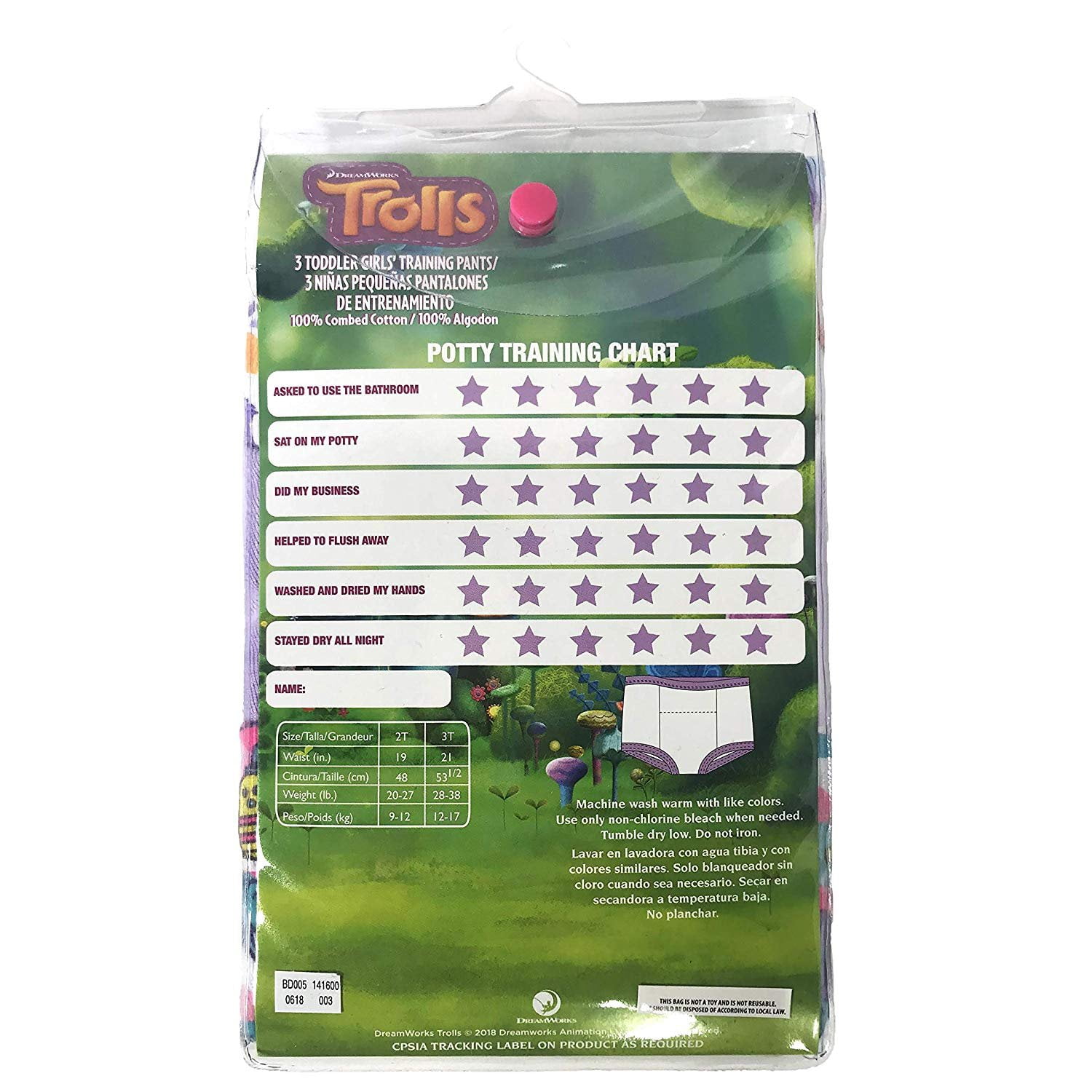 Universal Trolls 3-Pack Toddler Girl Training Pants, 3T - Walmart.com
