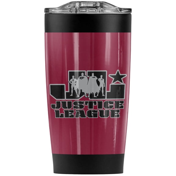 Justice League Jla Logo Stainless Steel Tumbler 20 oz Coffee Travel Mug/Cup, Vacuum Insulated & Double Wall with Leakproof Sliding Lid | Great for Hot Drinks and Cold Beverages