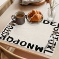 thumbnail image 3 of Black Letters Placemats Set of 6 Modern Minimalist Style Beige Place Mats Indoor Wipeable Table Mats Washable Cloth Dining Table Placemats for Kitchen Holiday Party Home Decor 13x19 Inch, 3 of 9