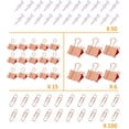 thumbnail image 3 of Juego de clips de papel, clips de empuje, tachuelas antideslizantes para mapas, kits de clips con contenedor, 171 piezas de oro rosa, juego de suministros para oficina, escuela y hogar, 3 of 7