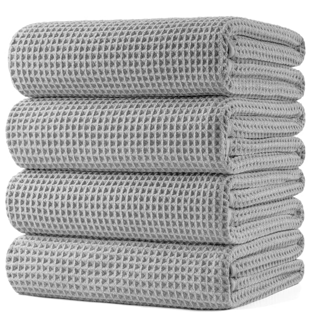 Toalla de baño POLYTE de microfibra de gran tamaño, secado rápido, 76,2 x 152,4 cm, paquete de 4