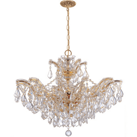 

Chandeliers 12 Light With Clear Crystal Clear Hand Cut Gold size 27 in 720 Watts - World of Lighting