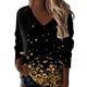 thumbnail image 1 of Gibobby Blusas De Manga Larga Para Mujer Camiseta de manga larga con cuello en V y estampado a la moda para mujer（Amarillo， S), 1 of 5