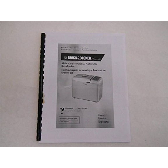 Instruction Manual ONLY for Black & Decker Bread Machine Manual Model: BMH300 REPRINT