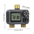 thumbnail image 3 of BXIRSM Brass Inlet Two-Zone Sprinkler Timer, IP55 Weather Resistant Automatic Irrigation Water Timer with Large LCD Display, Dual Outlet Hose Timer for Garden Lawn, 3 of 8