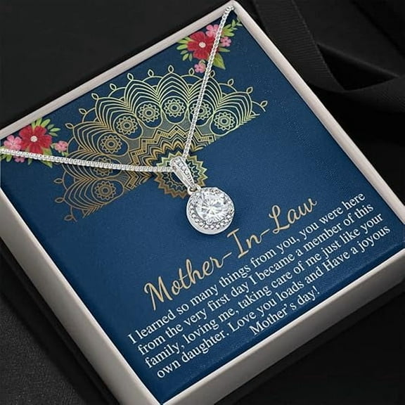 Eternal hope Necklace for Mother in law gift on Christmas day gift , gifts for mother-in-law from daughter in law , jewelry for Mother's day to mom in law with personalized message card