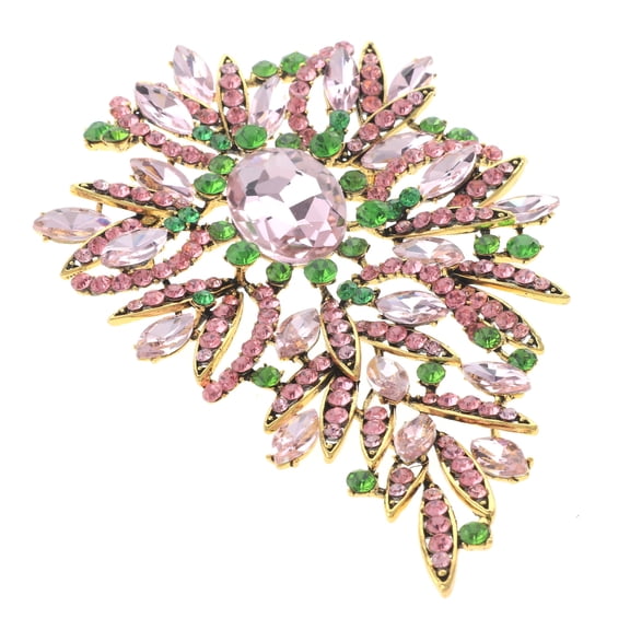 Extra Large Crystal Flower Brooch