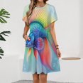 thumbnail image 2 of Shiny Koi Fish Dress Fashion Beach Short Sleeve Dresses Female Party Printed Sundress, 2 of 7