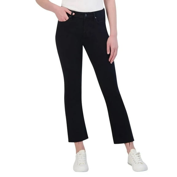 Vigoss Ladies Black Marley Raw Hem Crop Bootcut Jeans Size 27
