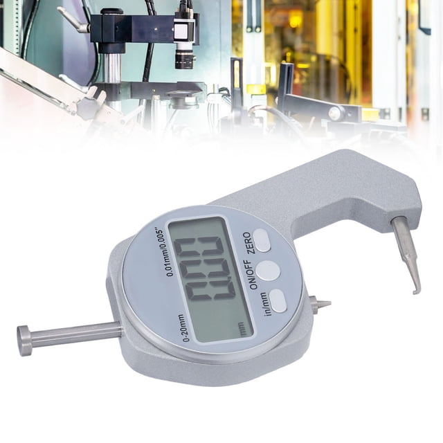 Medidor de espesor Digital, Mediciónica Precisa del Micrómetro de Punta Curva para cuero para varios Papeles para la película