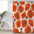 thumbnail image 4 of Abstract Orange Poppy Shower Curtain Set with Hooks, Nature Flower Plant Waterproof Fabric Bath Curtains Decoration Bathroom Standard Size 72x72inch, 4 of 6