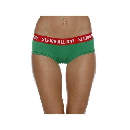 

Secret Santa Womens Panties Christmas Briefs Boyshorts Holiday Underwear Sleigh Size: X-Large