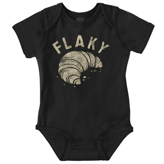 Funny Flaky Croissant Food Joke Romper Boys or Girls Infant Baby Brisco Brands NB